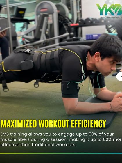 EMS training maximizes workout efficiency by engaging up to 90% of your muscle fibers in a single session. This makes it significantly more effective than traditional workouts for building strength and toning your body.
