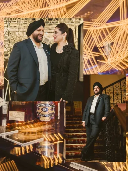 Glimpses from a fabulous 60th birthday party we planned, featuring a custom Japanese-inspired bar, neon art, and a performance by Mika Singh.
