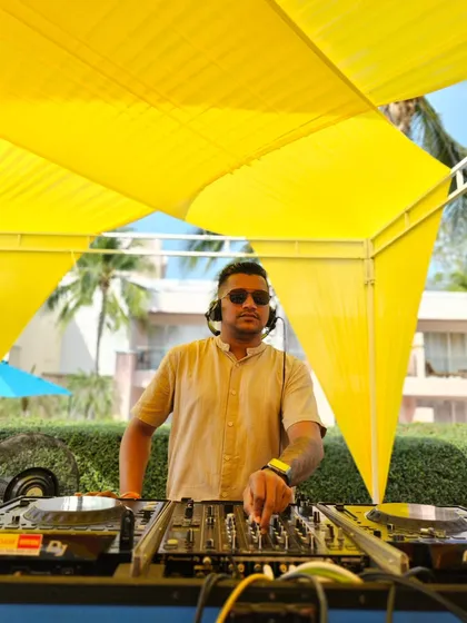 A portrait of me at the Thailand wedding. Reading the crowd is a skill I've honed over 18 years, ensuring the music always matches the moment.