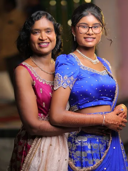 A heartwarming photo of a mother and daughter, both dressed in our creations, a testament to our multi-generational appeal.