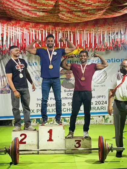 My athletes on the podium. This is the end goal of all our training. We don't participate, we dominate. This is a Senior National Deadlift Championship win.