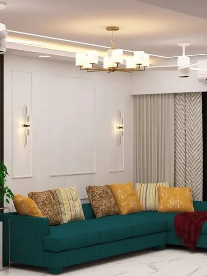 A slightly different angle of the same living room concept.