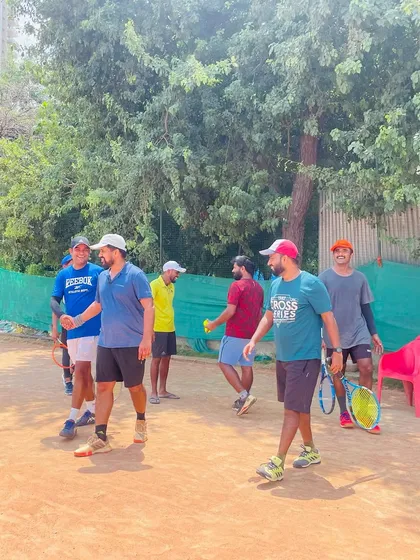 Happy people with positive vibes. A candid shot of our adult players enjoying a break during a session.