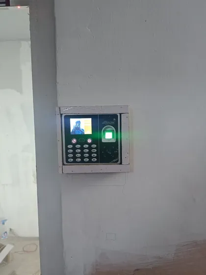A face recognition and fingerprint biometric machine installed at a location in Noida. This multi-modal device offers enhanced security and flexibility.