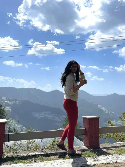 A moment of quiet contemplation, soaking in the mountain views. It's in these pauses that we find clarity.