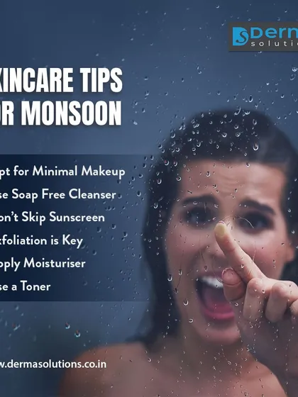Monsoon season requires a different approach to skincare due to high humidity. Key tips include using a soap-free cleanser, never skipping sunscreen, and regular exfoliation to prevent breakouts.