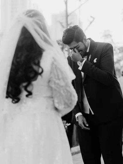 The groom's first look. In this single, unscripted moment, Malvin's emotional reaction to seeing his bride Natalie says everything. It is a profound, honest, and powerful memory that tells a story of deep love.