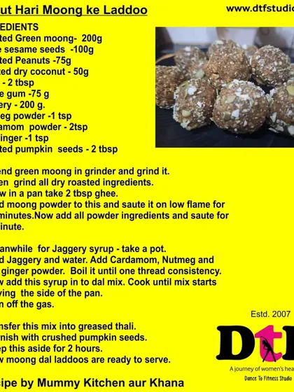 Sabut Hari Moong ke Laddoos are a perfect healthy sweet for Diwali. This recipe uses green moong, jaggery, and nuts for a nutritious treat.