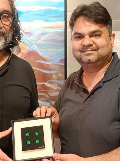 We were delighted to gift our WiFi Keypads to Architect Harpreet Singh of Aann Space, one of the incredible designers making spaces both beautiful and intelligent in Chandigarh.