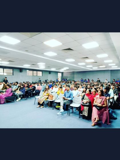 The large audience of students and faculty at the Legal Awareness and Cyber Crime program, showing the need for such initiatives.