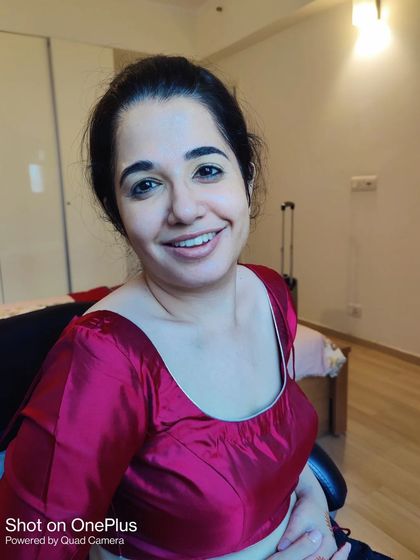 This is my client Priyanka before we started her party makeup session.