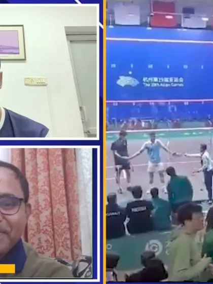 We actively engage with the broader sports community. Here I am during a media interaction with Arjuna Awardee Harinder Pal Singh Sandhu and being interviewed by Sports Adda about our programs.