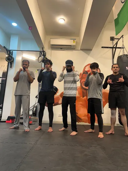 The fight team, hands up and ready. This is the core of our competitive squad.