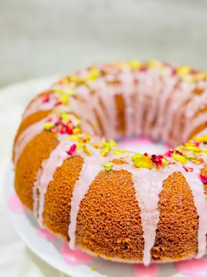 This Persian Love Cake is a wonderfully fragrant and moist cake made with almond flour. It has subtle flavors of rose and lemon and is made with no refined sugar for a healthier dessert option.
