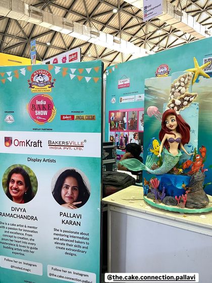 Our Little Mermaid creation, a collaboration with Pallavi Karan, displayed at the India Bake Show in Hyderabad. I am so grateful for the opportunity to showcase our work.
