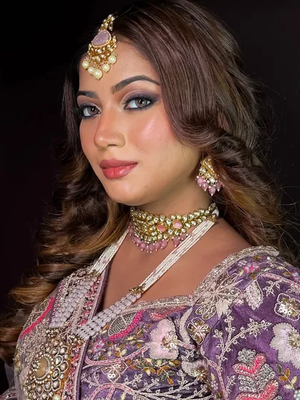 Another angle of this beautiful pastel-toned bridal look.