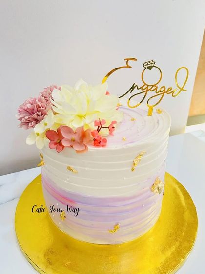 Sealed with love and a touch of sweetness. A beautiful pastel ombre cake for an engagement.