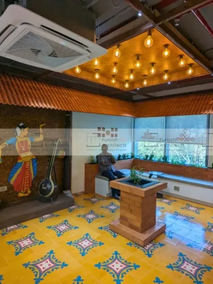 A side-by-side comparison of our 3D render and the actual finished corporate office. This demonstrates our commitment to delivering on our promises with precision.