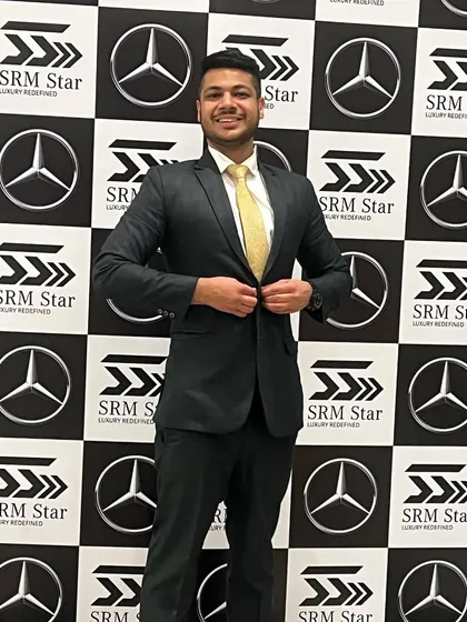 Ready to perform at the SRM Star Mercedes-Benz event. The black and white branding provided a sleek and classic backdrop for the show.