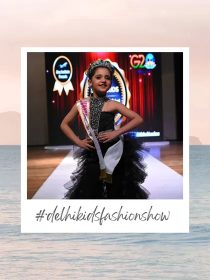 The moment of victory. This participant beams with pride, wearing her winner's sash and crown. At my events, every child is celebrated for their courage and talent, ensuring they all feel like champions.