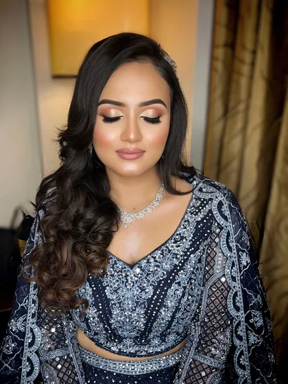 A stunning engagement makeup look created for a real client. This soft glam look with gentle waves is perfect for a modern and elegant bride-to-be.