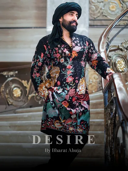 An ensemble that feels as powerful as it looks. The detailed embroidery on this custom kurta is designed to draw the eye, making it a centerpiece for any formal or festive occasion.