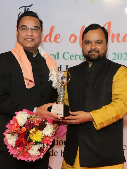 Our Guest of Honour, Tahir Mohammed Ji, at "The Pride of India" Award Ceremony 2025, held at Vegas Mall, Dwarka.