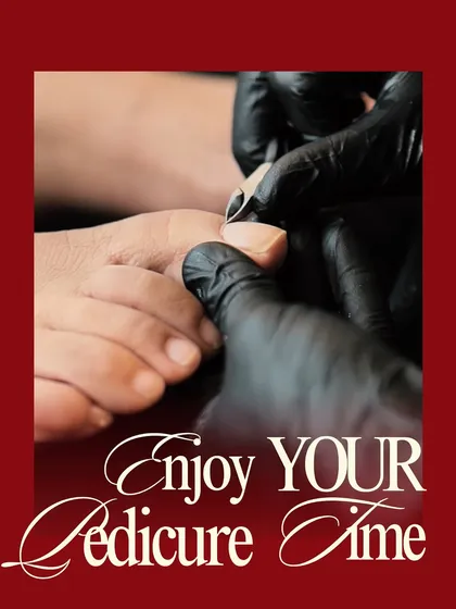 A close-up of the meticulous cuticle work during a pedicure. Proper nail care is the foundation of any great look, and I prioritize the health of your nails and skin.