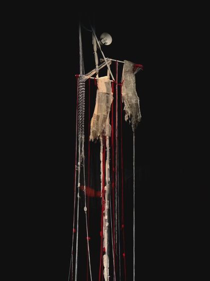 The full height of the 'MEDEA' set piece. My sound design had to fill the vertical space of the theatre, with sounds that felt like they were dripping down from above, surrounding the audience in the story.