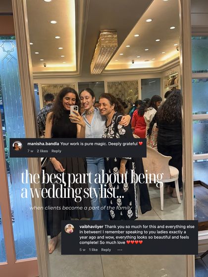 The best part about being a wedding stylist is when clients become family. This collage of comments shows the deep gratitude and connection we build during the styling process.