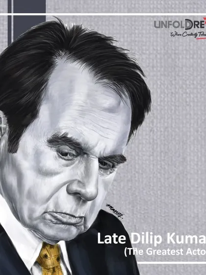 A tribute to the greatest actor, the late Dilip Kumar ji, capturing his intense emotional depth.