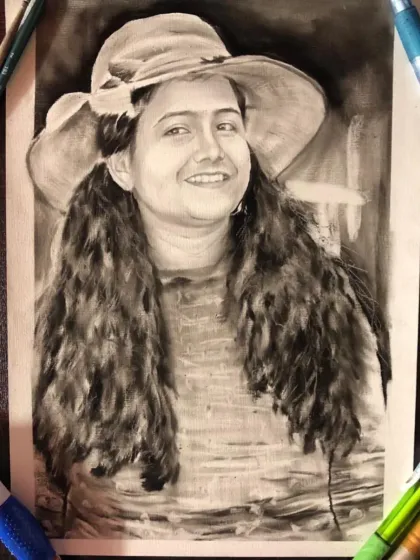 Realistic Charcoal & Dry Brush Sketches photo 19