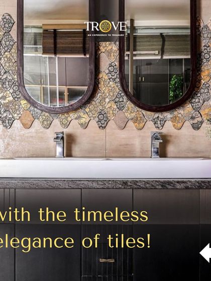 Elevate your bathroom with the timeless elegance of patterned tiles. Here, our decorative tiles create a stunning focal point behind the vanity, adding depth and visual interest to the space.
