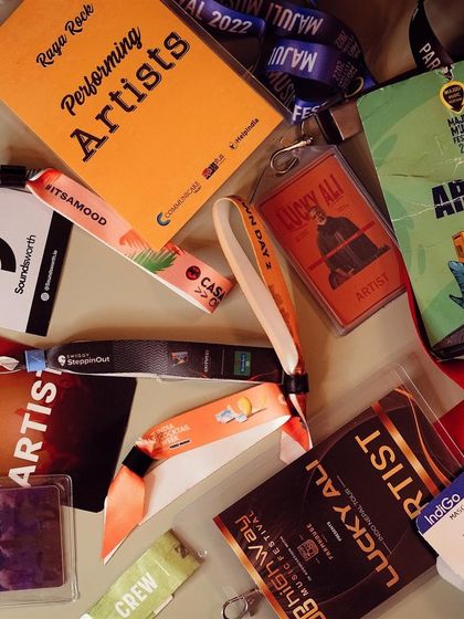 A collection of my artist passes and lanyards from various festivals and concerts. Each one represents an amazing show and an unforgettable experience on my musical journey.