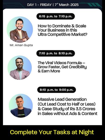 The final sessions of Day 1, focused on dominating a competitive market and a formula for creating viral videos to grow faster and earn more.