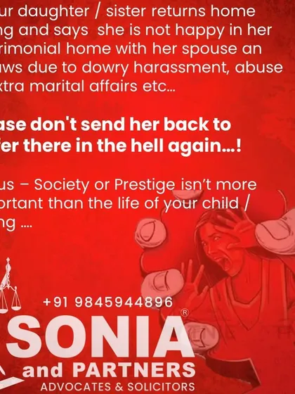 As a society, we must stop prioritizing social status over a person's safety and well-being. If a loved one comes to you for help, believe them. Sending them back into a home where they face dowry harassment, abuse, or cruelty is not the answer. My practice is a safe space for victims and their families to seek protection and justice, ensuring their life is valued above all else.