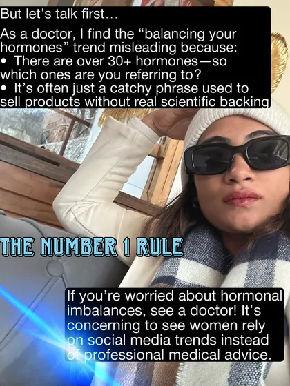 **The trend of "balancing your hormones" is often a misleading marketing phrase.** With over 30 hormones in the body, it's not that simple. If you are genuinely concerned about a hormonal imbalance causing issues like hair loss, it's crucial to see a doctor for proper diagnosis instead of relying on social media trends.