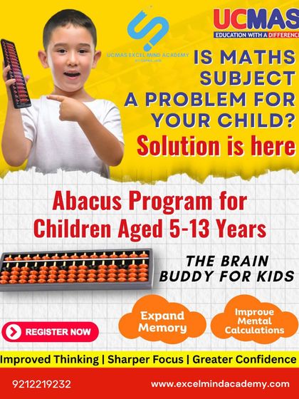 Is math a problem for your child? Our abacus program is the solution. It acts as a "brain buddy" to expand memory and improve mental calculations.