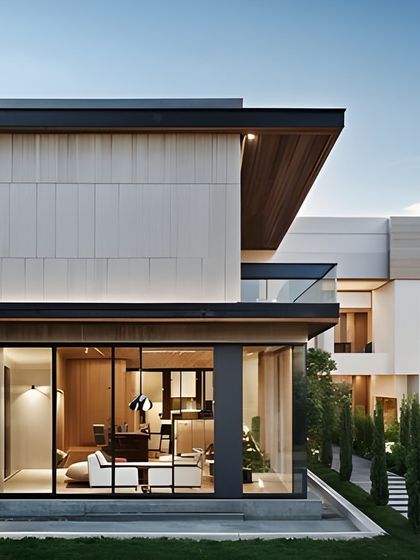 The architecture of this farmhouse strikes the perfect balance between openness and privacy. The clean lines and natural materials create a harmonious retreat that is a testament to modern living amidst tranquility.