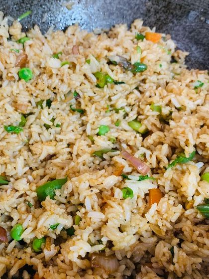 Some vegetable fried rice from a Saturday menu.