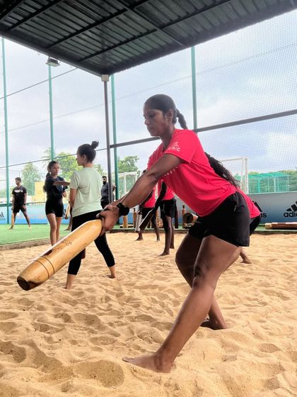 India Ka Apna Workout. A member of our tribe training in the sandpit, a core part of our program that builds stability and raw strength.