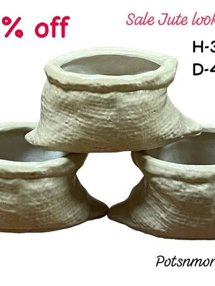 These jute-look ceramic pots are perfect for a rustic-themed bonsai. They are 4 inches wide and currently on sale.