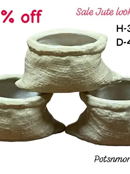 These jute-look ceramic pots are perfect for a rustic-themed bonsai. They are 4 inches wide and currently on sale.