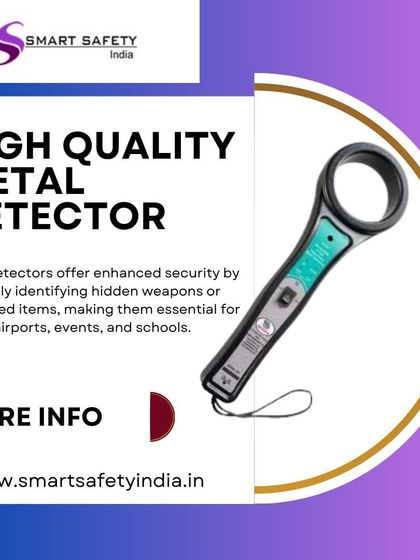 This is our high-quality metal detector, a non-invasive tool for quickly identifying prohibited items. It's an essential piece of equipment for ensuring safety at schools, events, and airports.