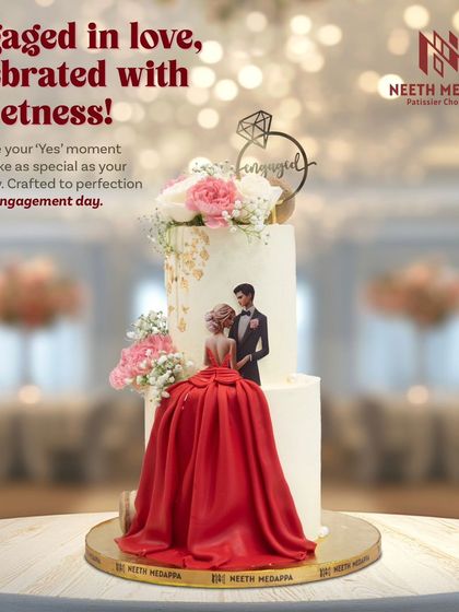 Neeth Medappa - Custom Celebration Cakes A Vow in Vanilla & Gold: Wedding & Engagement Cakes photo 23