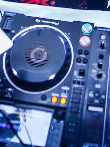 A close-up of my Pioneer DJ setup. I only use professional-grade equipment to ensure the best sound.