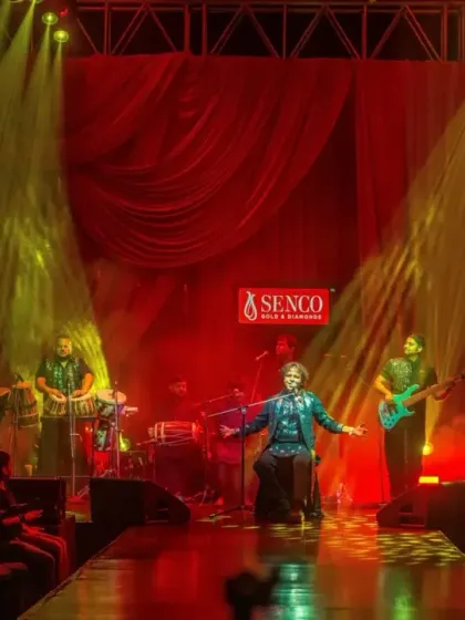 The full band on a beautifully lit stage for Senco Gold & Diamonds, creating a perfect blend of music and brand elegance.