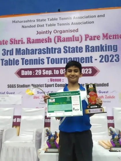 Our champions Annanya Basak, Aayan Athar, and Aakarshan Yadav with their gold and bronze medals at the 3rd Maharashtra State Ranking Tournament in Nanded.