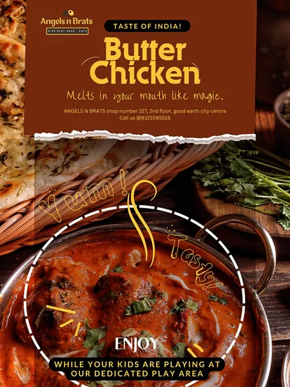 You don't have to compromise on food while the kids play. Our cafe serves delicious and authentic meals like this Butter Chicken, so you can enjoy a proper dining experience.