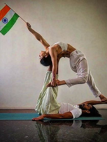 Happy 78th Independence Day. This acro yoga pose is a celebration of freedom, balance, and the strength that comes from unity and trust.